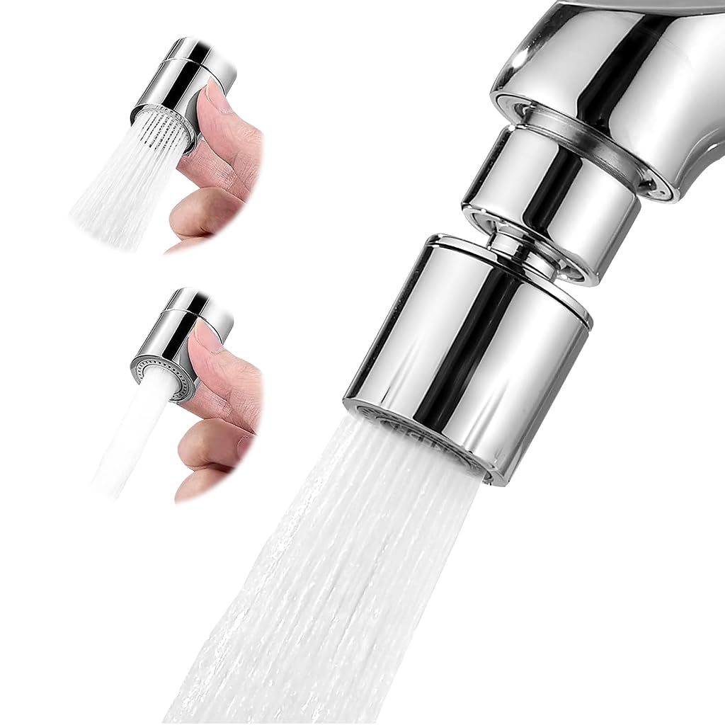 HASTHIP® Tap Extender for Kitchen Sink - 360° Swivel Faucet Aerator, 2-Mode Water Spray, High-Pressure and Water-Saving, Stainless Steel Universal Sink Faucet for Kitchen and Bathroom Sinks HASTHIP® Tap Extender for Kitchen Sink - 360° Swivel Faucet Aerator, 2-Mode Water Spray, High-Pressure and Water-Saving, Stainless Steel Universal Sink Faucet for Kitchen and Bathroom Sinks